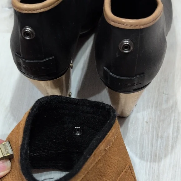 Sorel Women's Black and Tan Heeled Boots - Picture 6 of 10